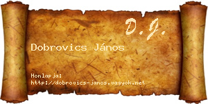 Dobrovics János névjegykártya