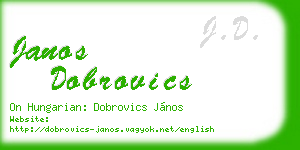 janos dobrovics business card