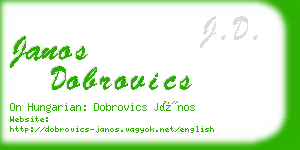 janos dobrovics business card